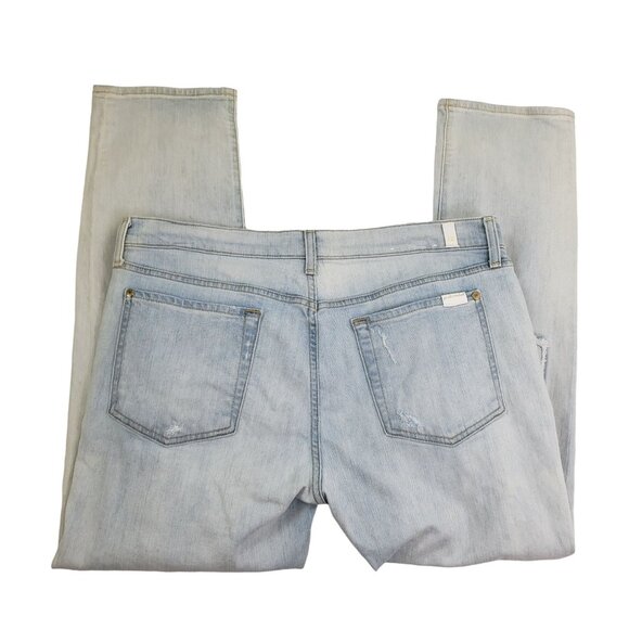 7 for all Mankind Patch Distressed Rigid Light Wash Jeans Size 32 - Picture 3 of 7